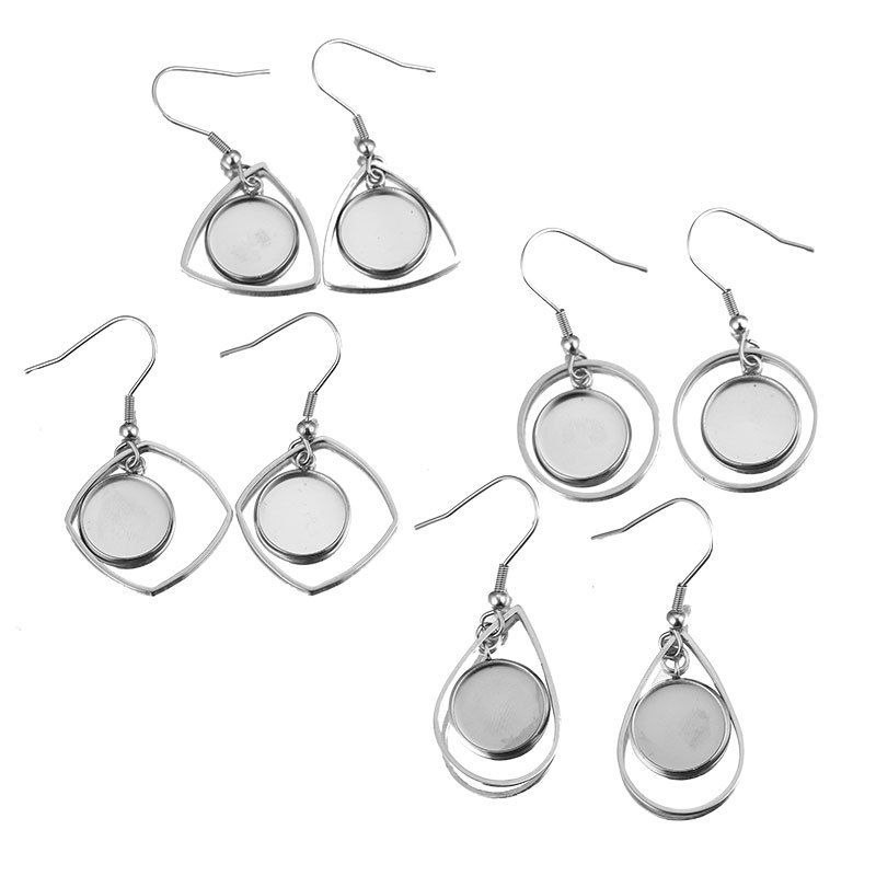 Bezels Set Pendant - 10 قطعة صينية من الفولاذ المقاوم