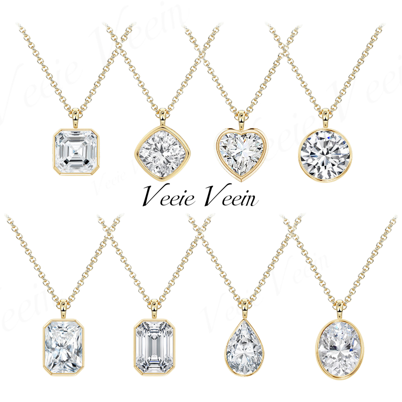 Bezels Set Pendant - قلادة مجوهرات فيي فيين بحجر موسانيت