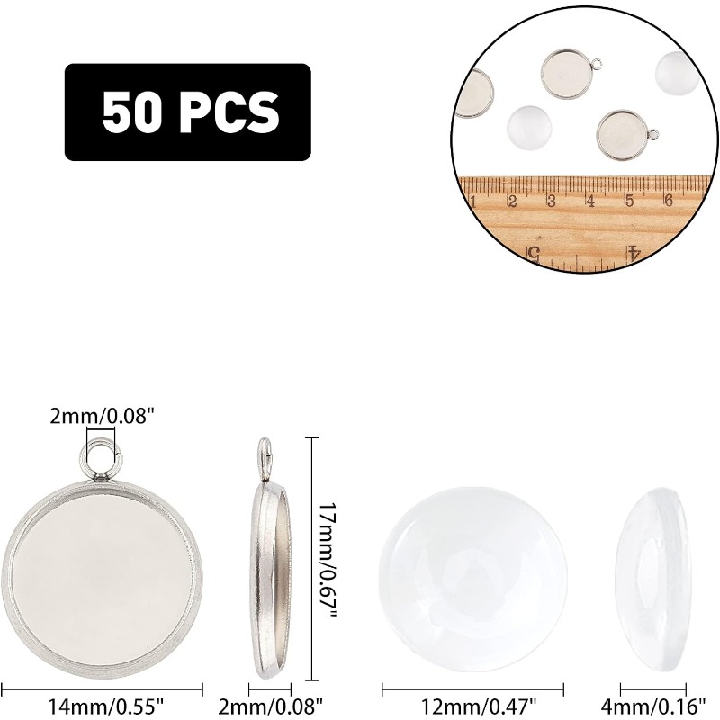 50 مجموعات قلادة كابوشون مجموع - مراجعة Bezels Set Pendant وسعره
